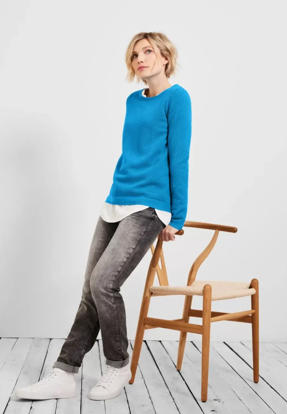 Basic Pullover Mit Struktur