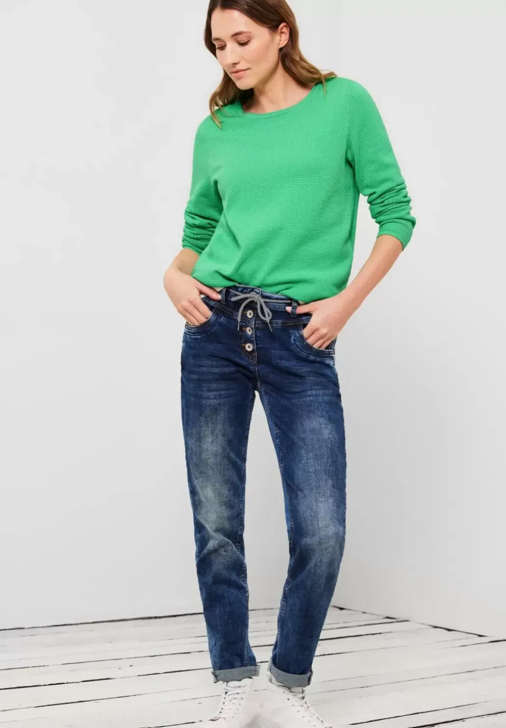 Basic Pullover Mit Struktur