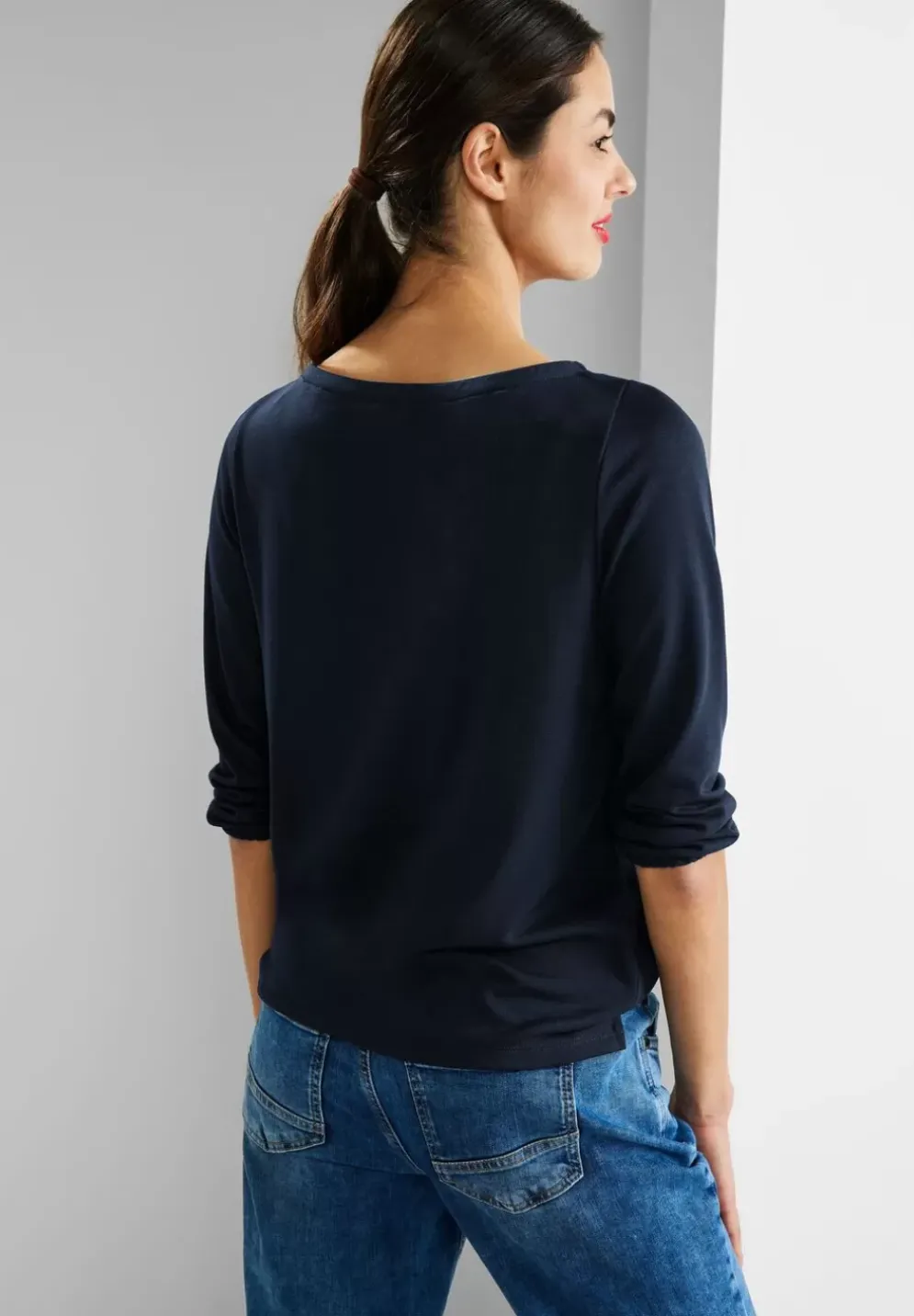 Basic Shirt Mit 3/4 Armel