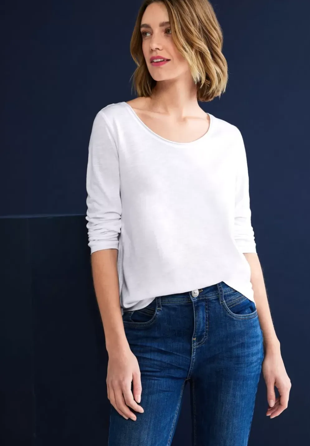Basic Shirt Mit 3/4 Armel