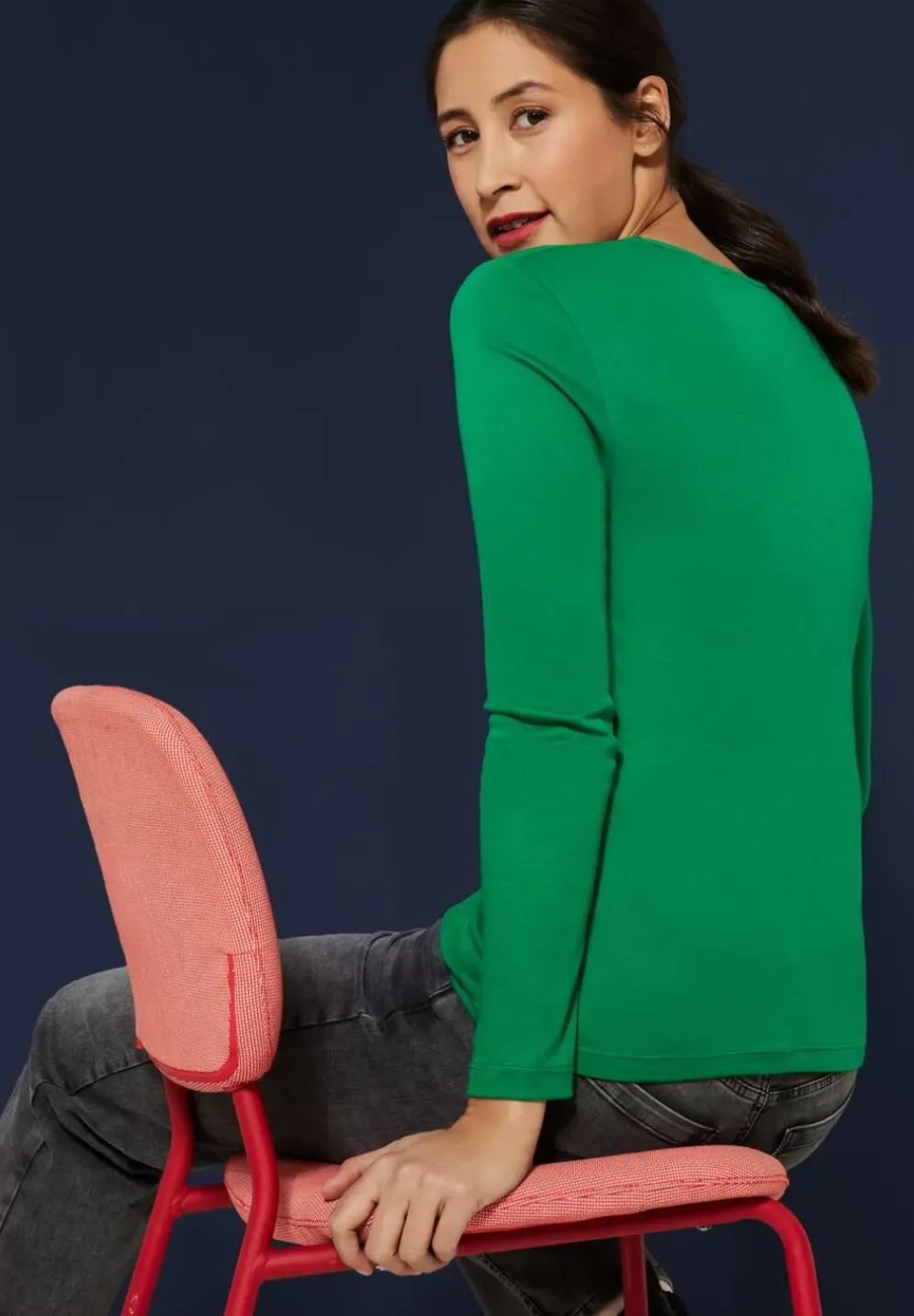 Basic Shirt Mit Raffungen