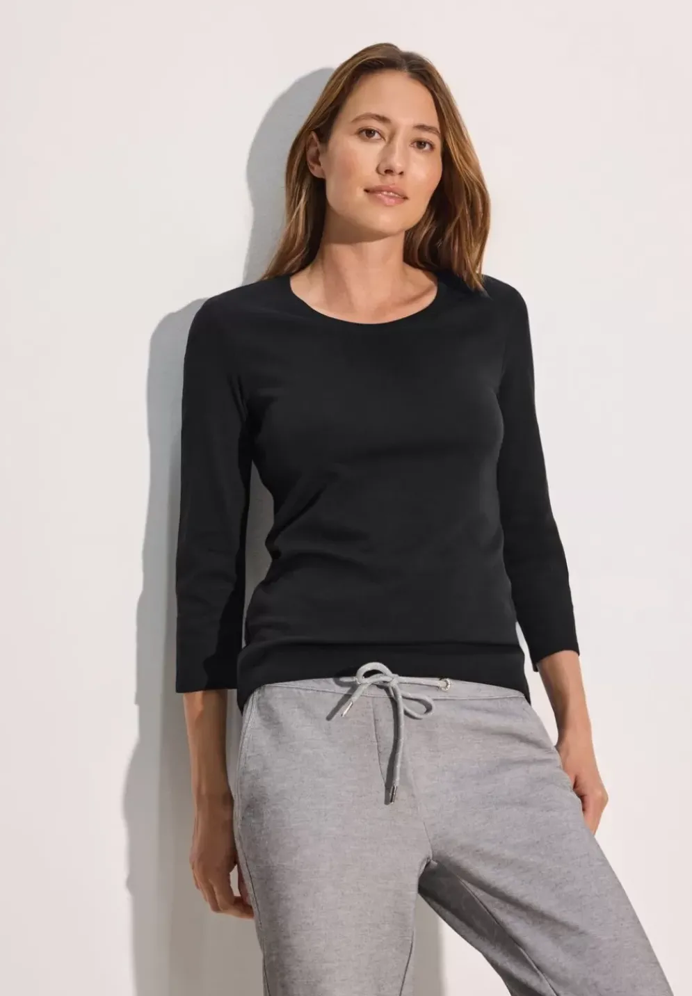 Basic Shirt Mit Rundhals