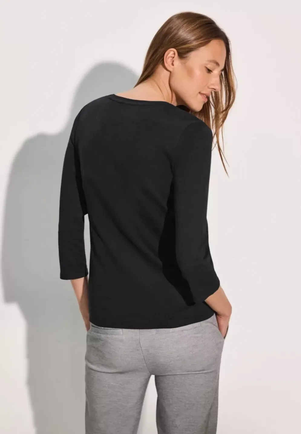 Basic Shirt Mit Rundhals
