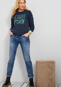 Basic Sweatshirt Mit Wording