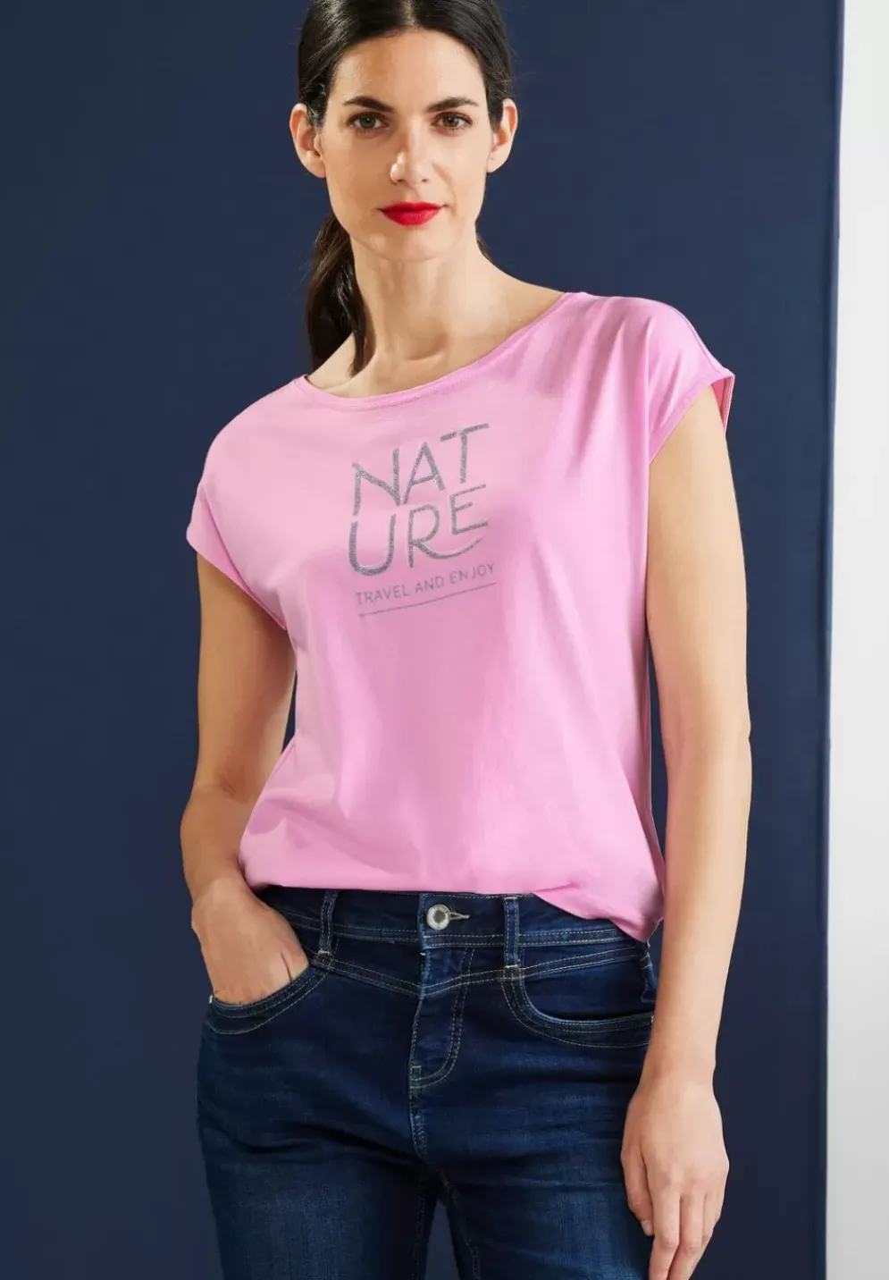 Basic T-Shirt Mit Wording