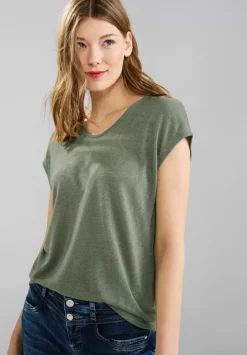 Basicshirt In Leinenlook