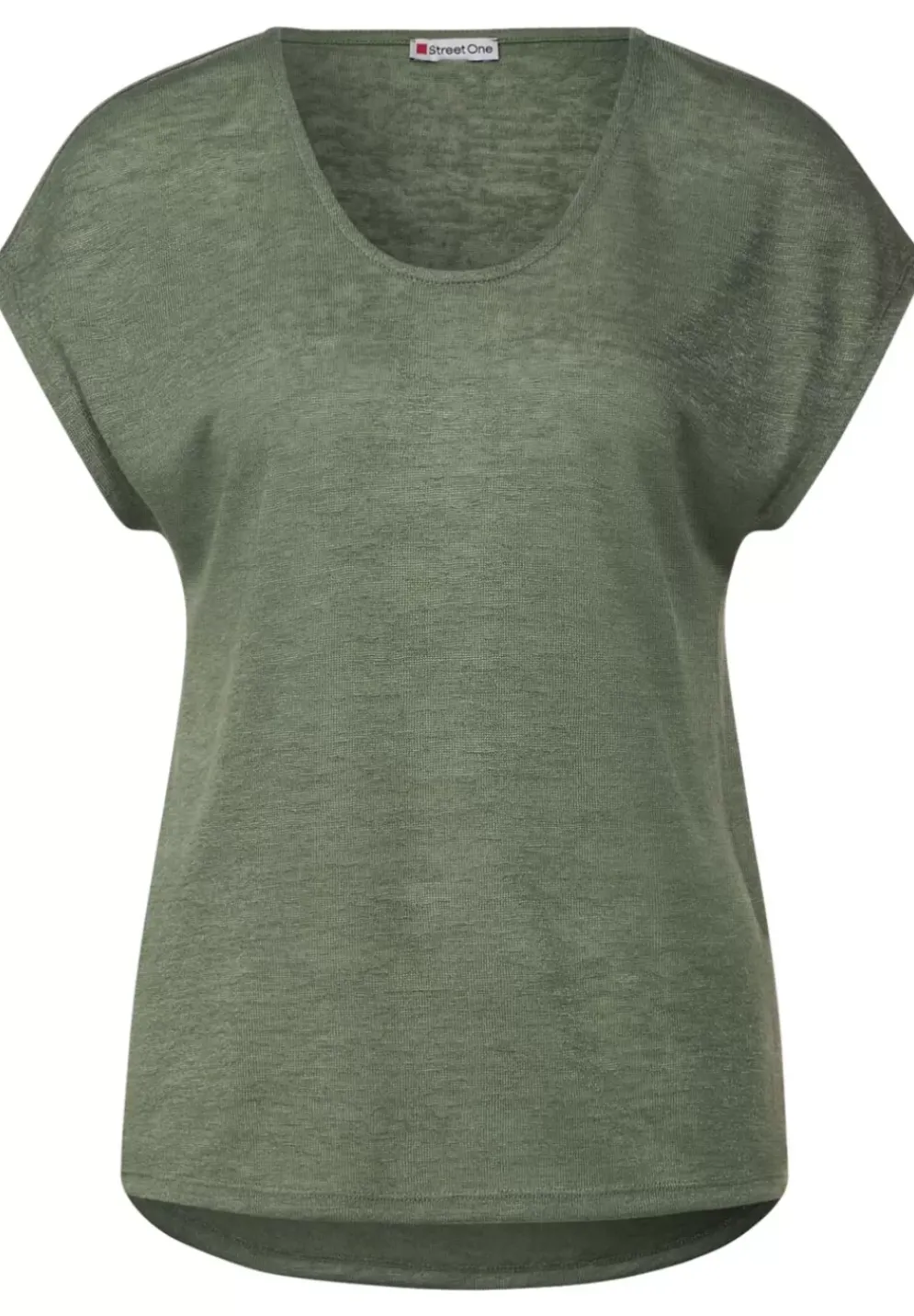 Basicshirt In Leinenlook