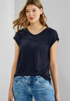 Basicshirt In Leinenlook