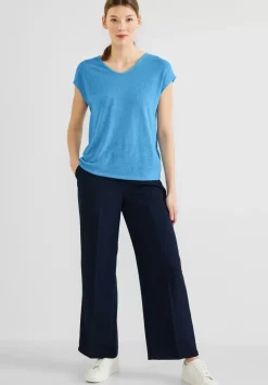 Basicshirt In Leinenlook