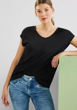 Basicshirt In Leinenlook