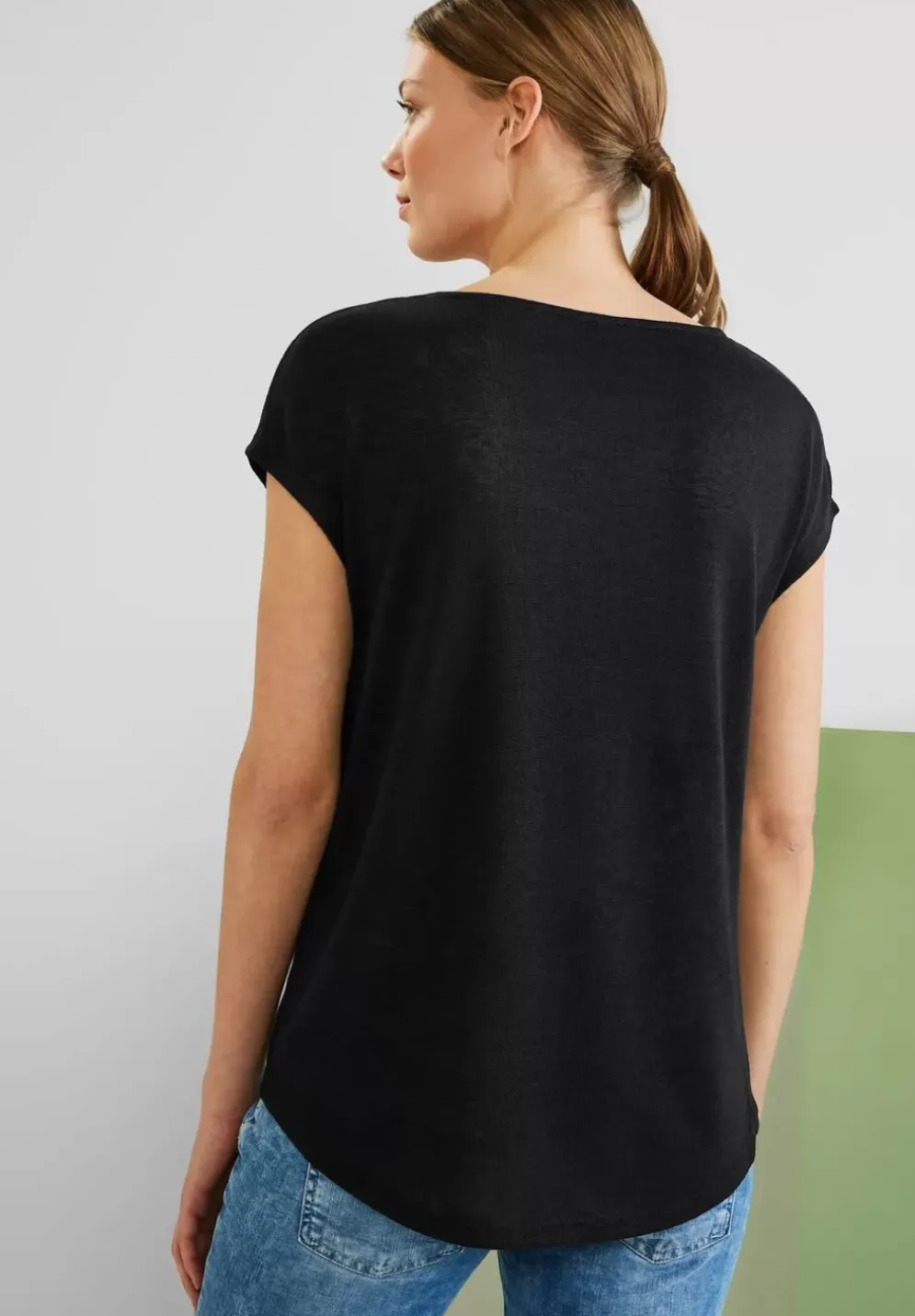 Basicshirt In Leinenlook