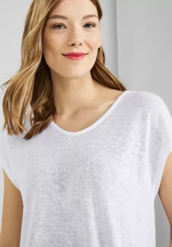 Basicshirt In Leinenlook
