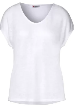 Basicshirt In Leinenlook
