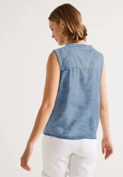 Blaue Jeansbluse