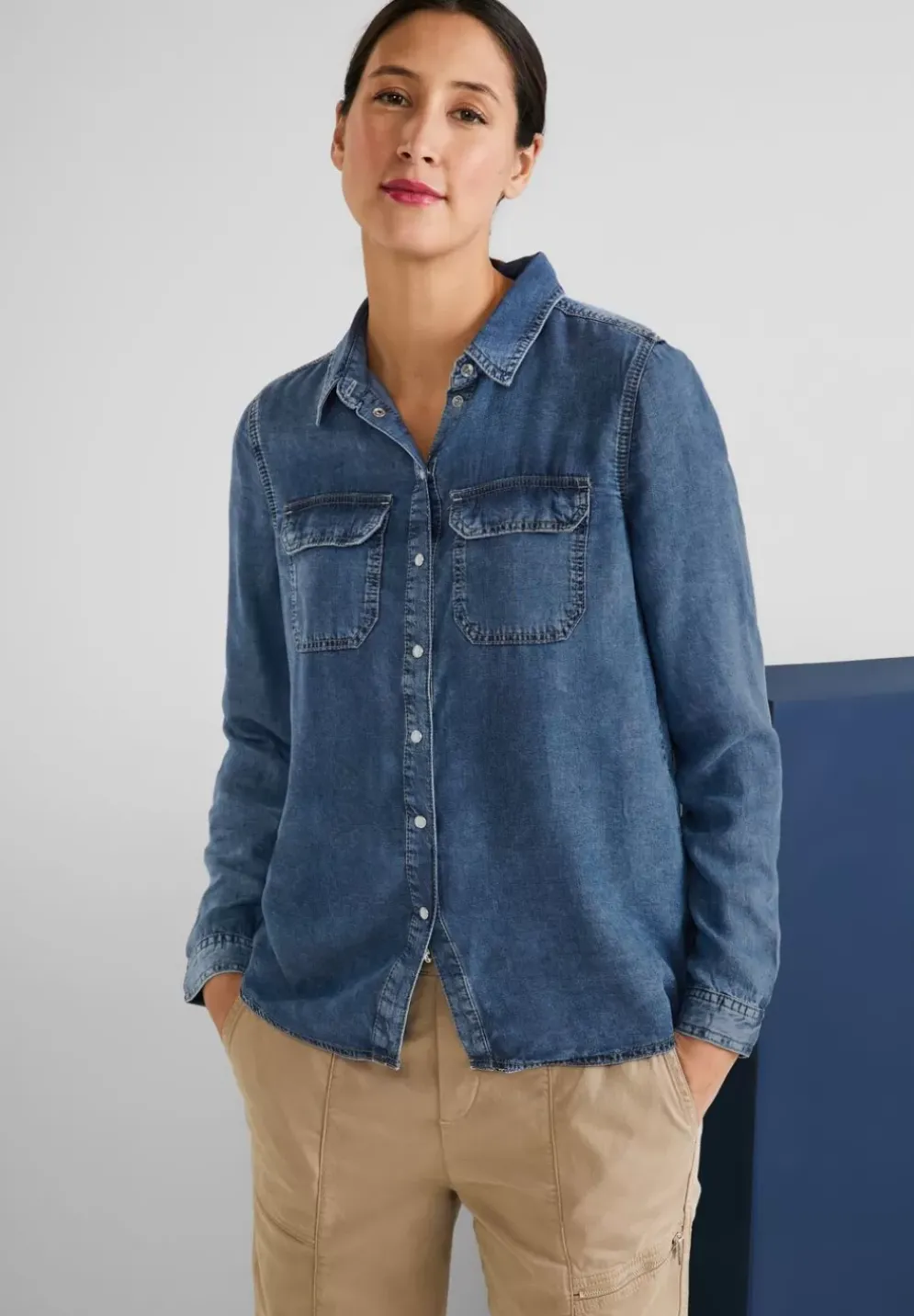 Bluse Im Jeanslook