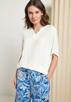 Bluse Im Materialmix