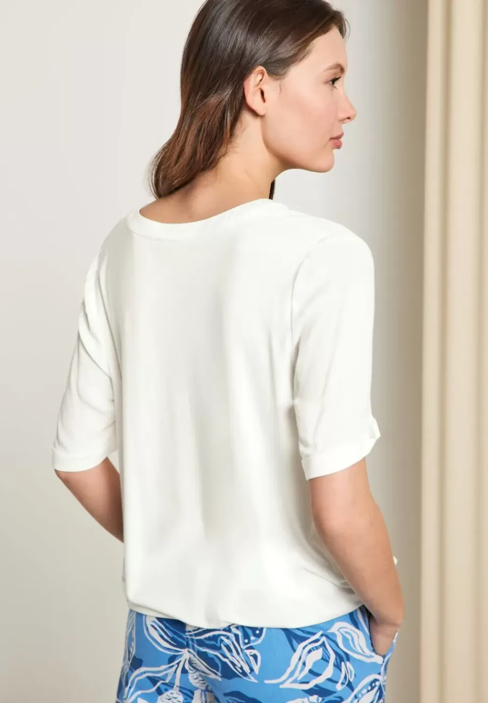 Bluse Im Materialmix