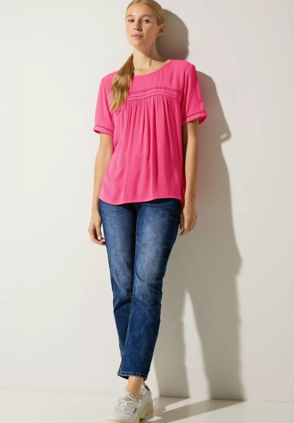 Bluse In Crinkle Optik