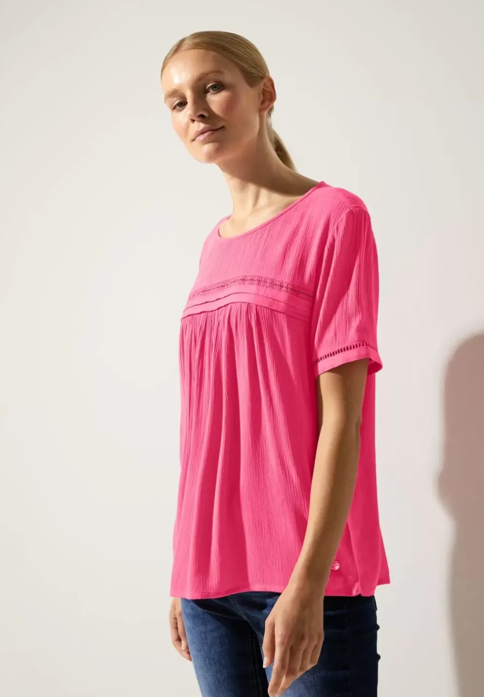 Bluse In Crinkle Optik