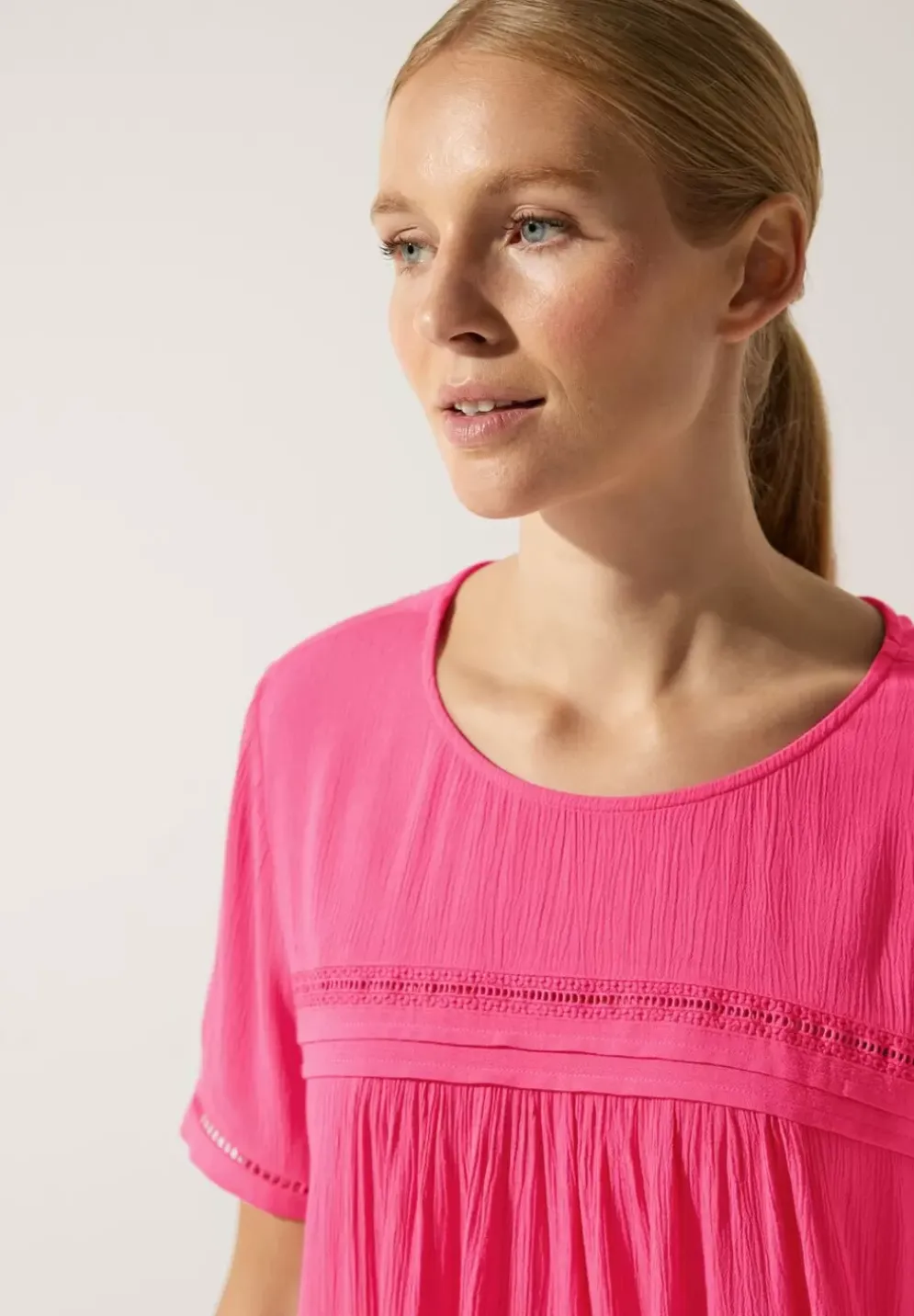 Bluse In Crinkle Optik