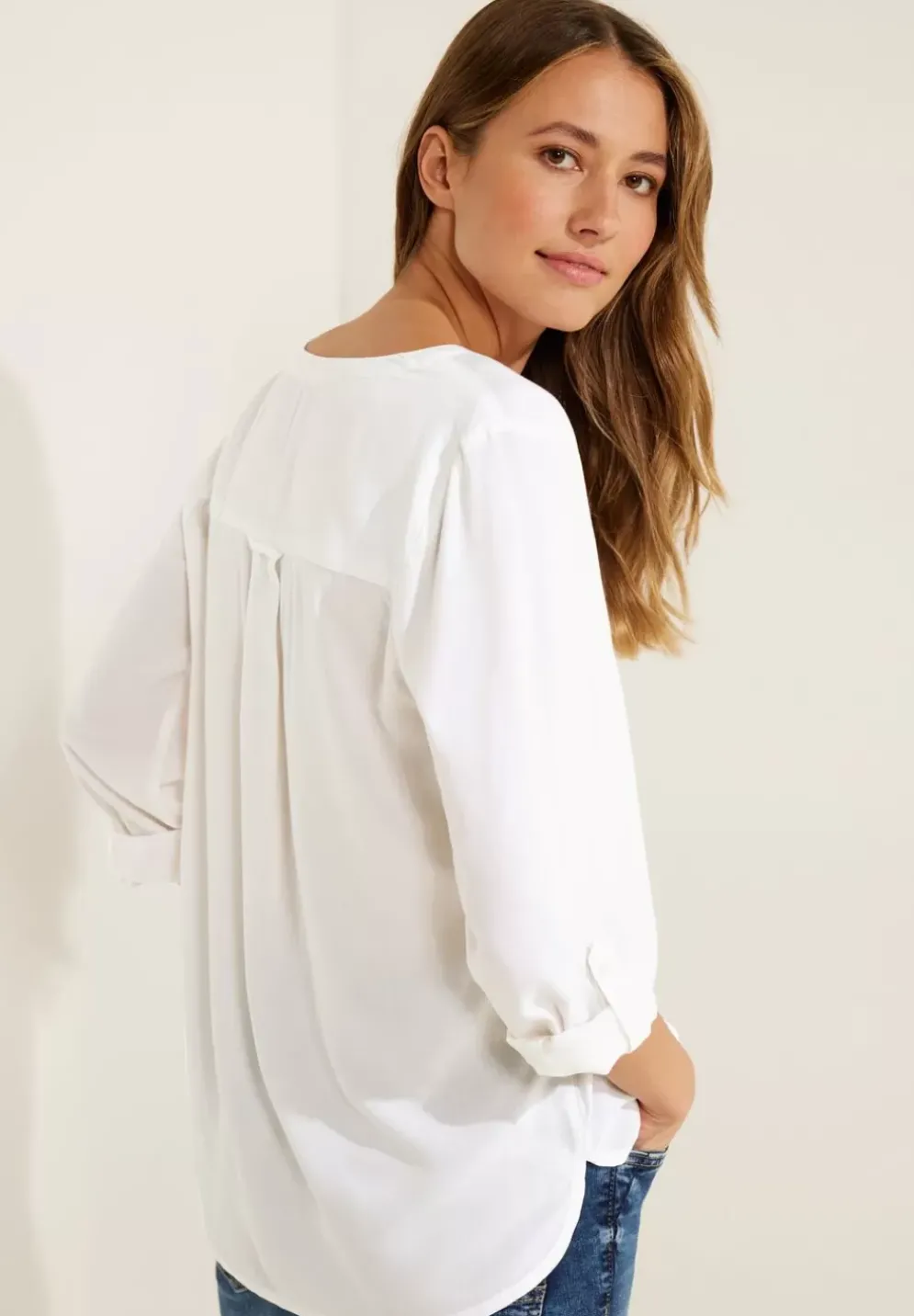 Bluse In Unifarbe