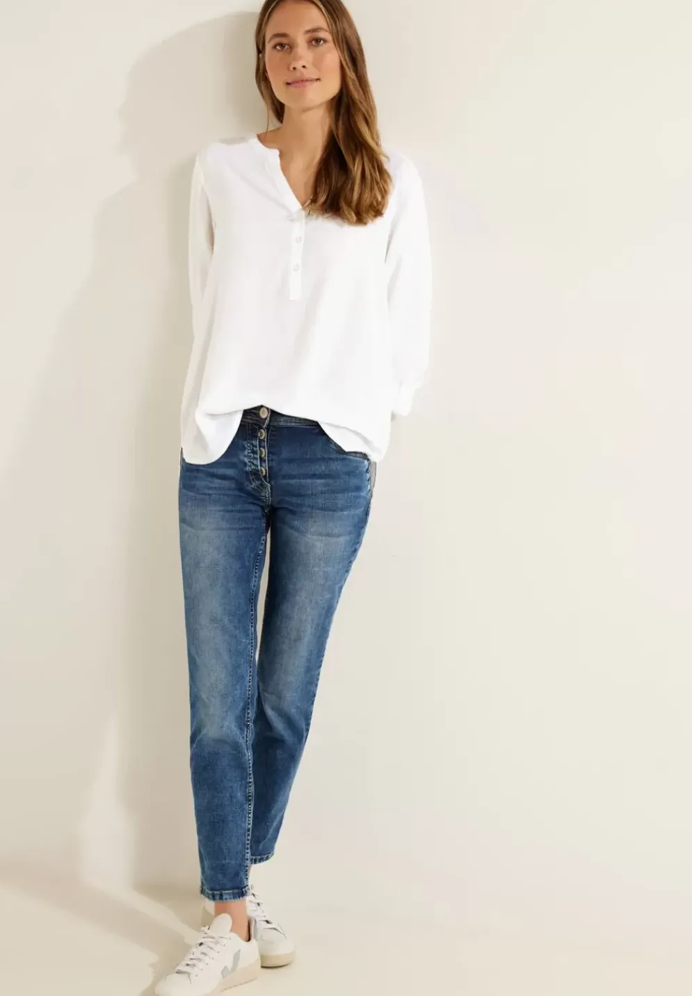 Bluse In Unifarbe