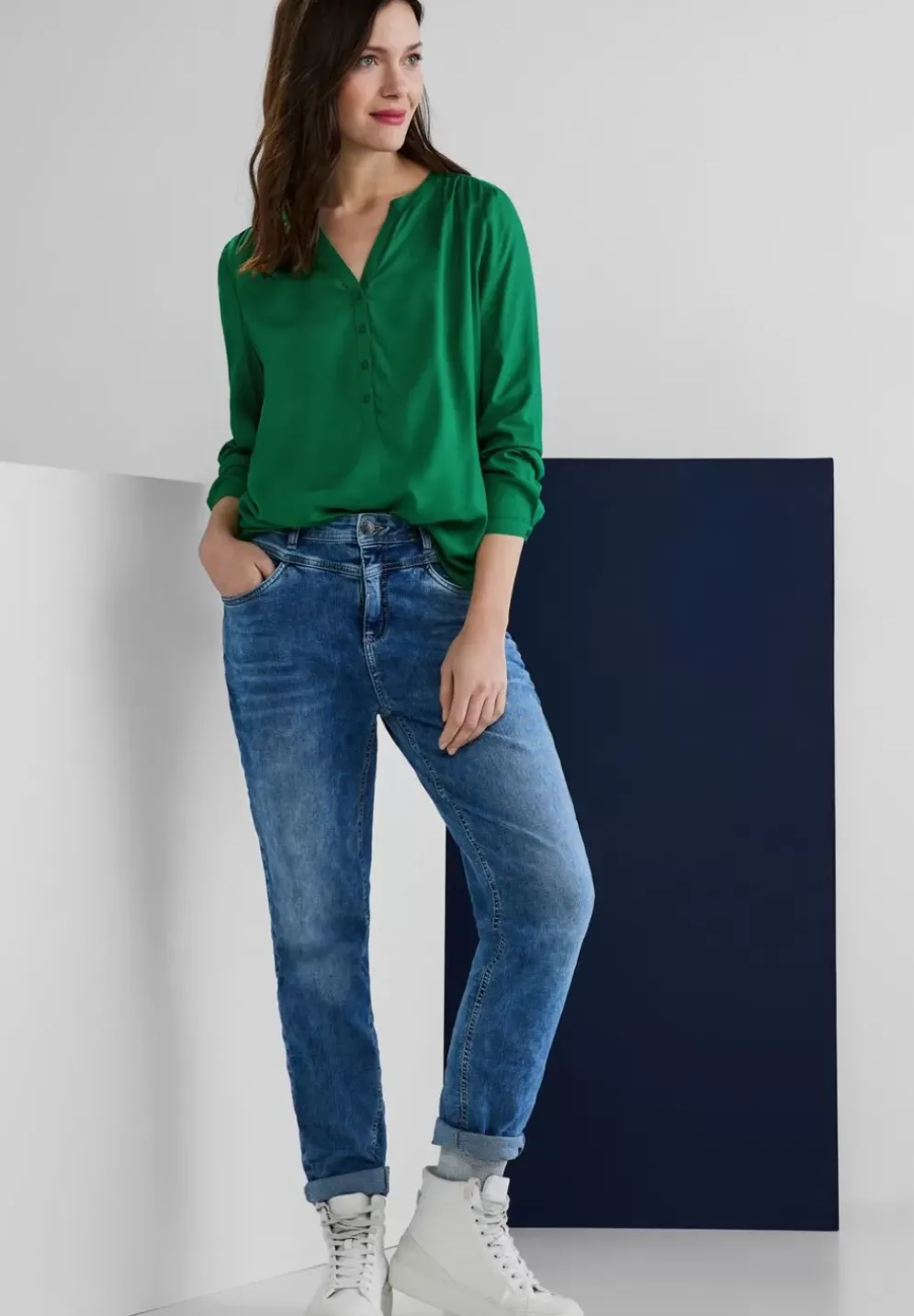 Bluse In Unifarbe