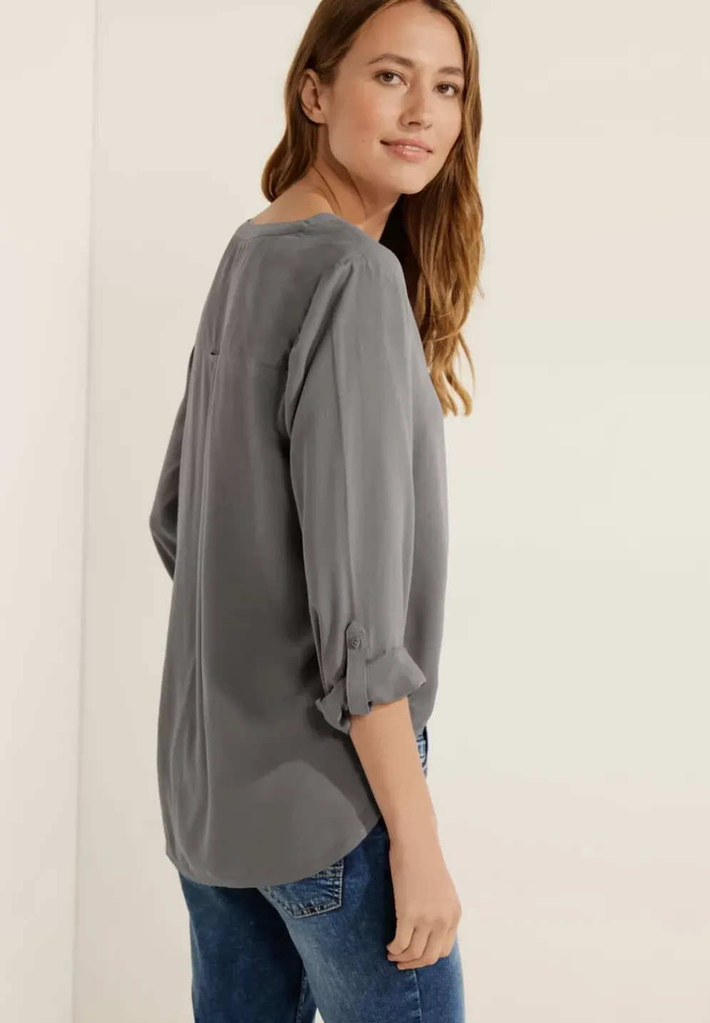 Bluse In Unifarbe