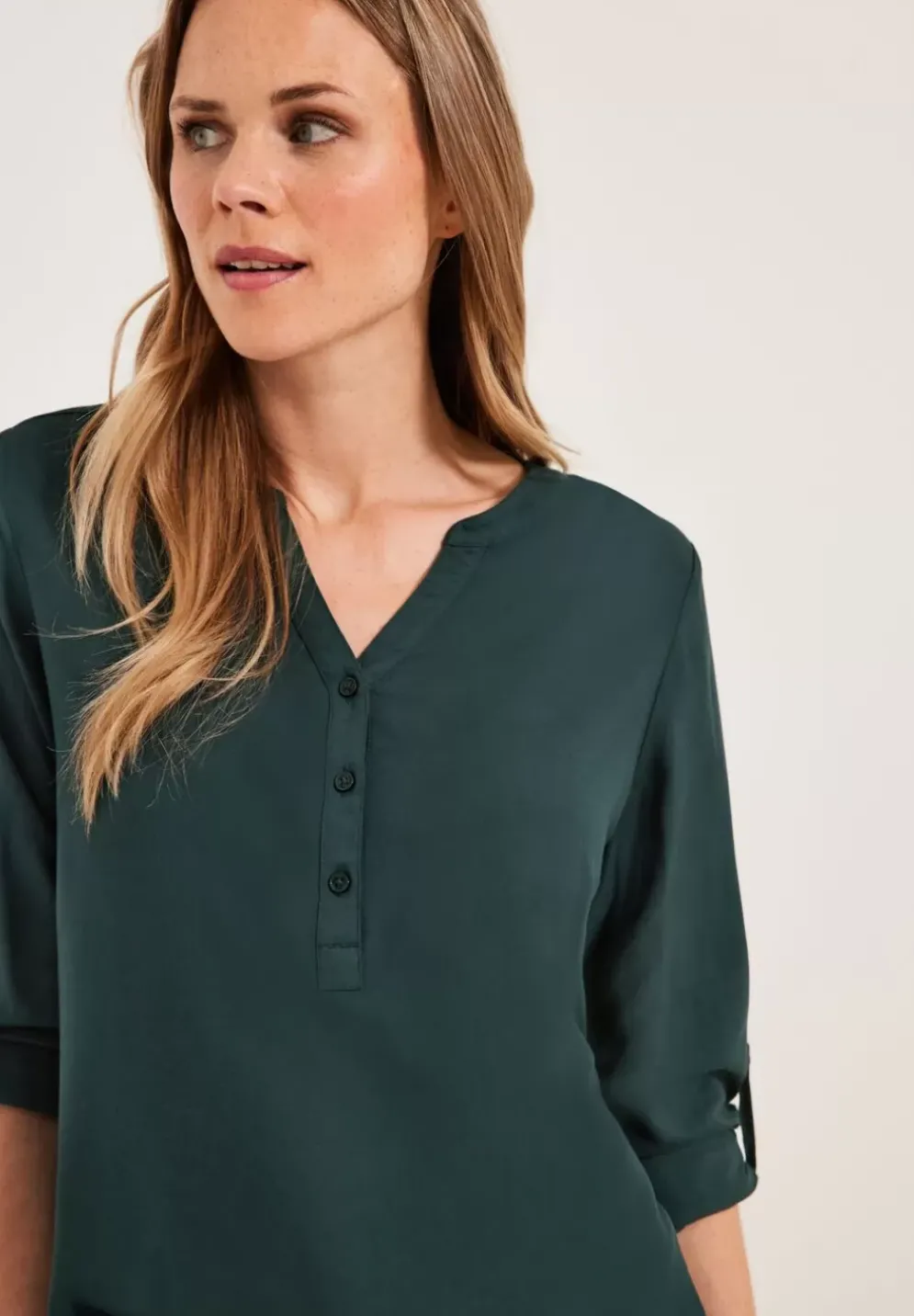Bluse In Unifarbe