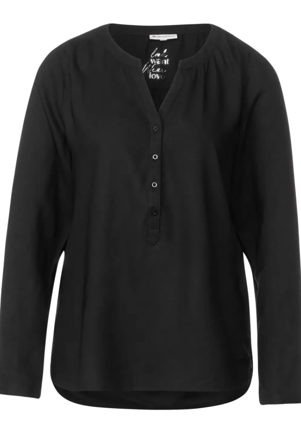 Bluse In Unifarbe