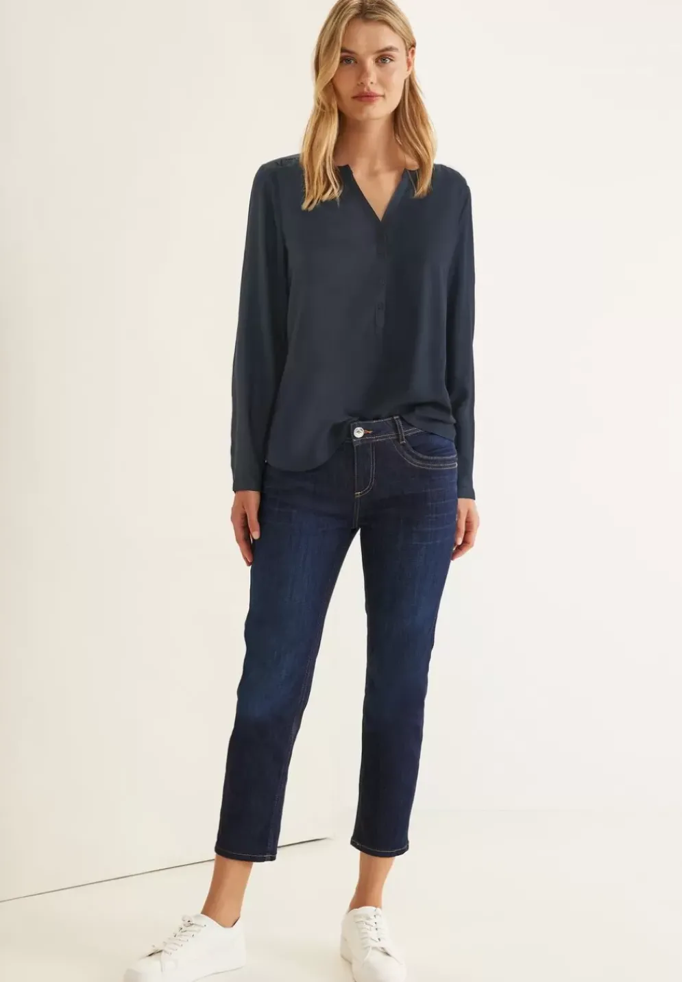 Bluse In Unifarbe