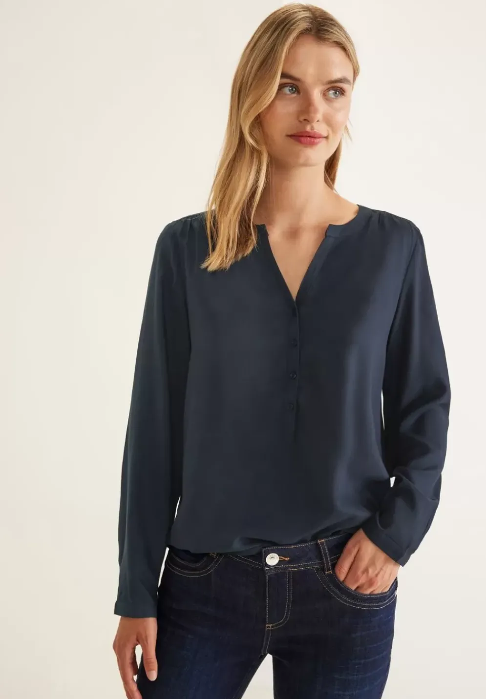 Bluse In Unifarbe
