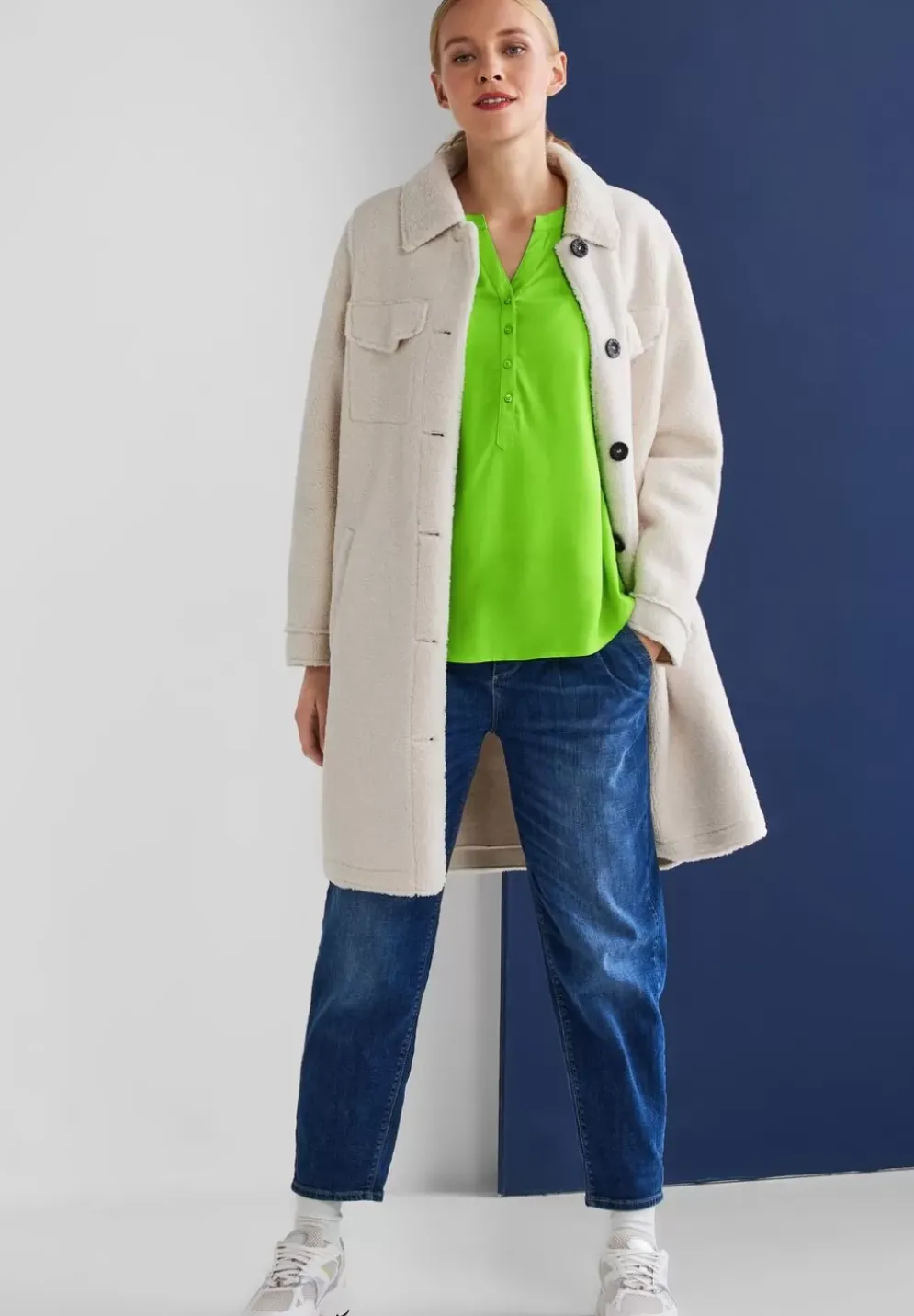 Bluse In Unifarbe