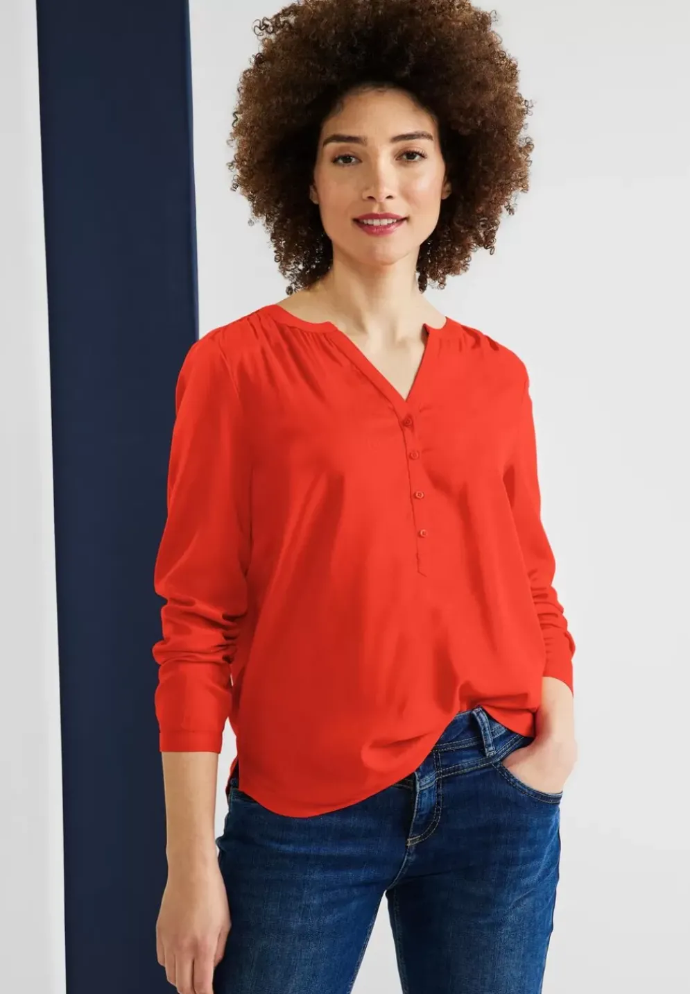 Bluse In Unifarbe