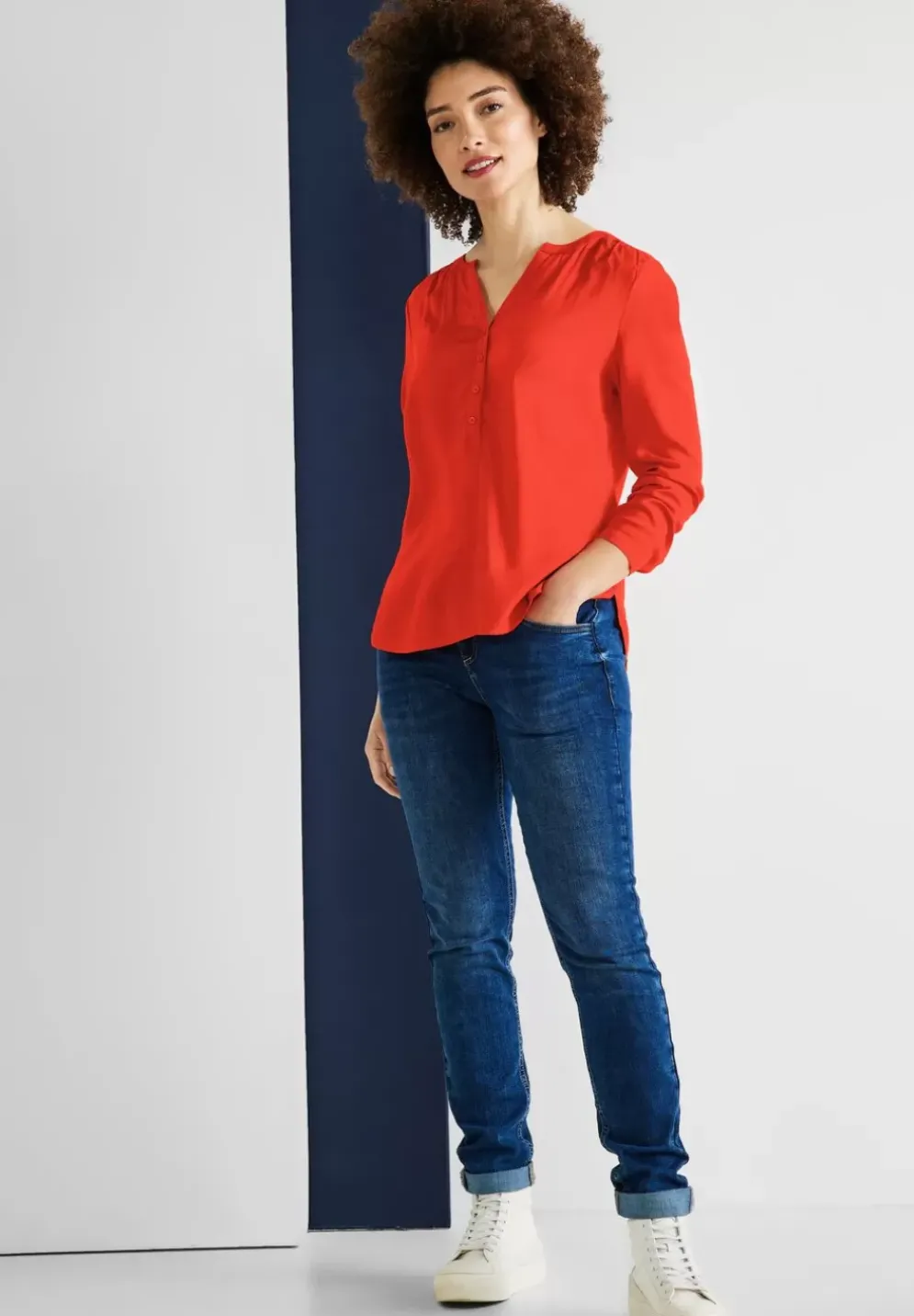 Bluse In Unifarbe