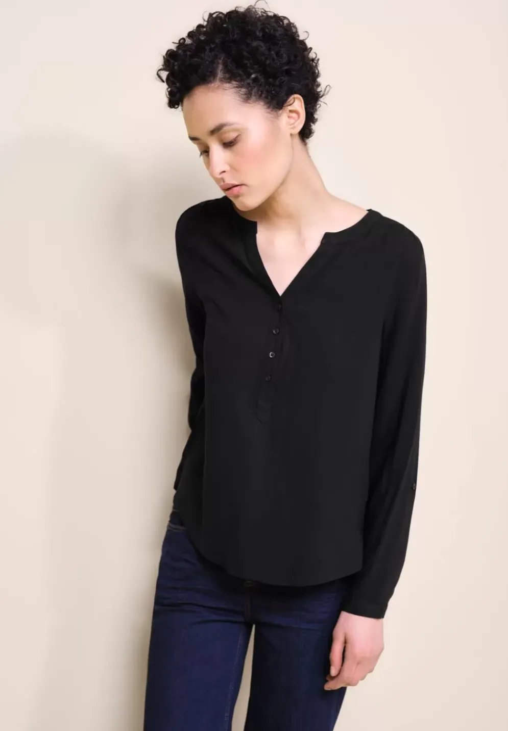 Bluse In Unifarbe