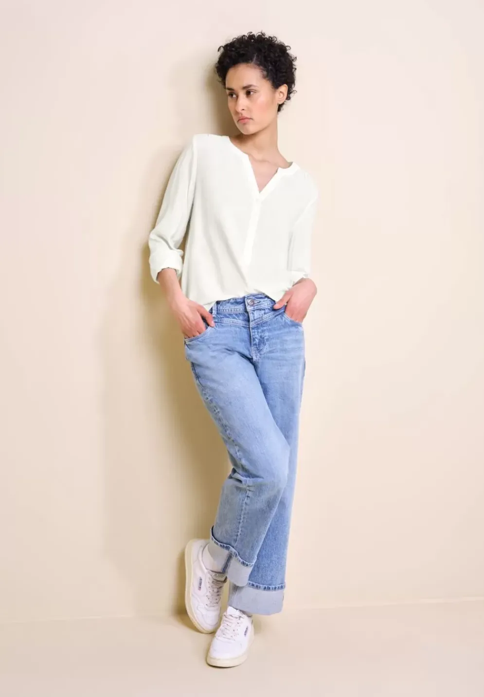 Bluse In Unifarbe