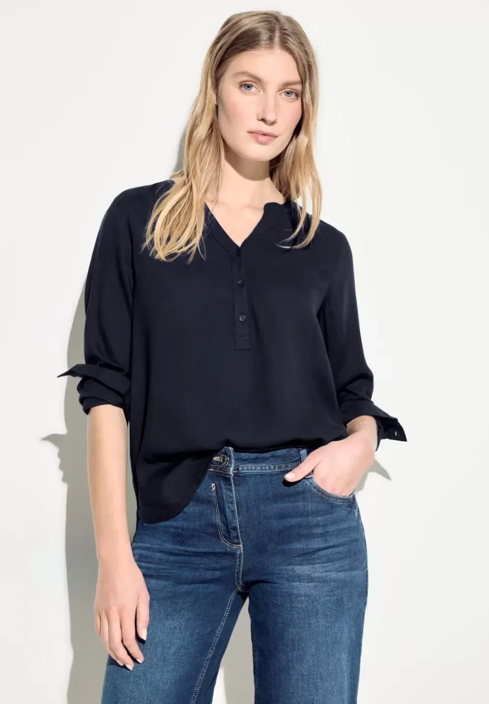 Bluse In Unifarbe