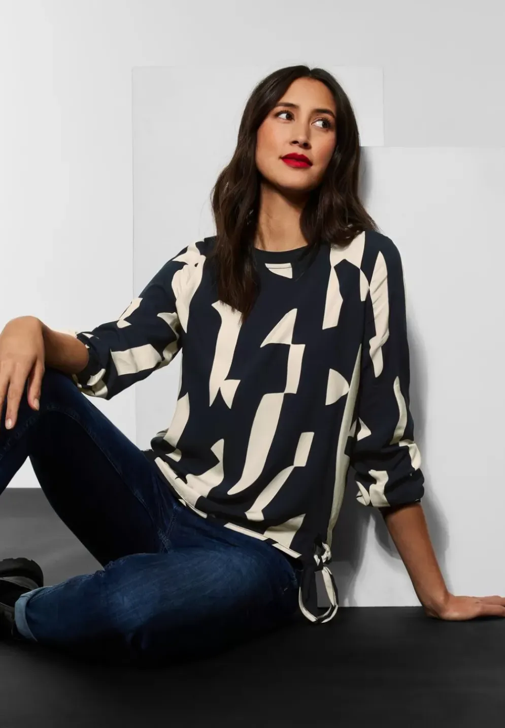 Bluse Mit Allover Print