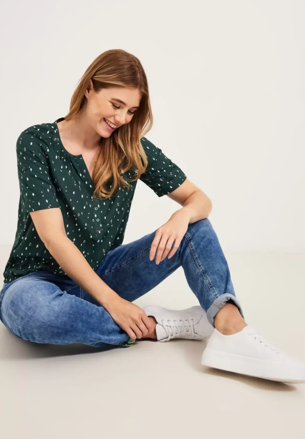 Bluse Mit Allover Print