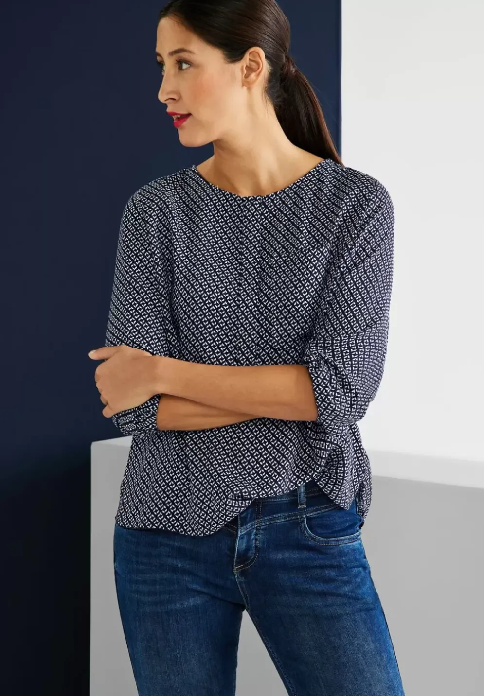 Bluse Mit Alloverprint