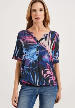 Bluse Mit Blattermuster