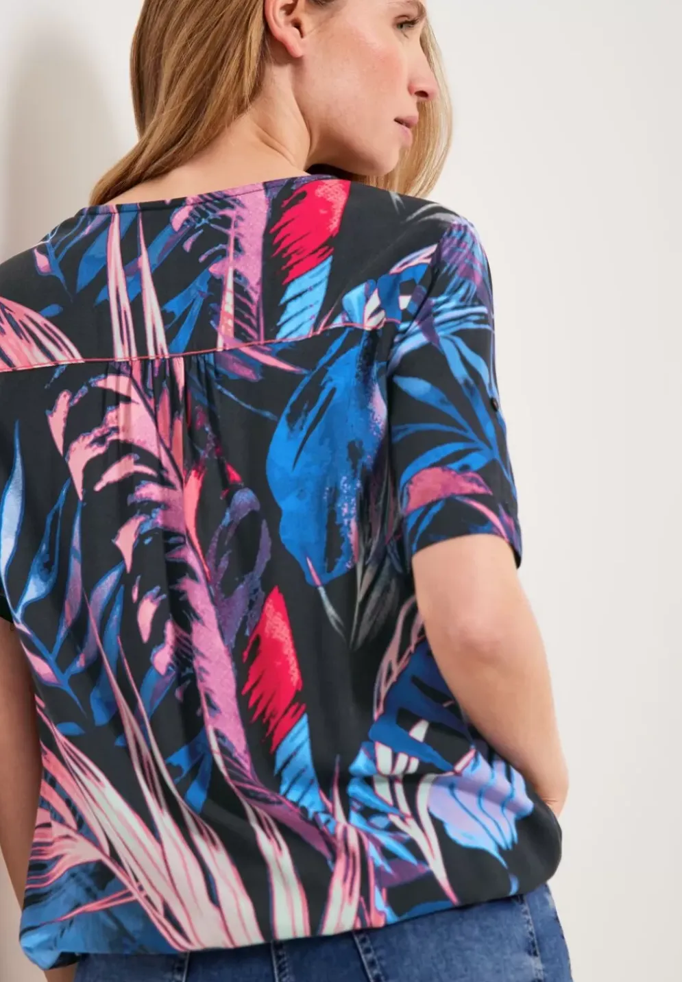 Bluse Mit Blattermuster