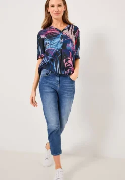 Bluse Mit Blattermuster