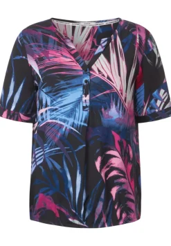 Bluse Mit Blattermuster
