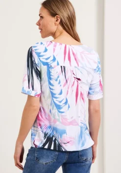 Bluse Mit Blattermuster