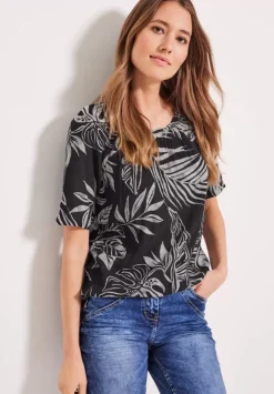 Bluse Mit Blatterprint