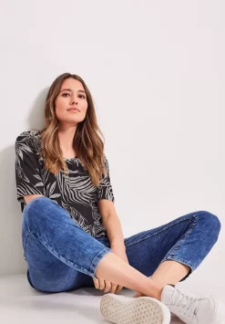 Bluse Mit Blatterprint