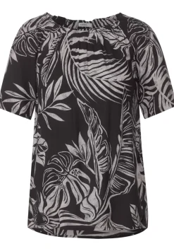 Bluse Mit Blatterprint