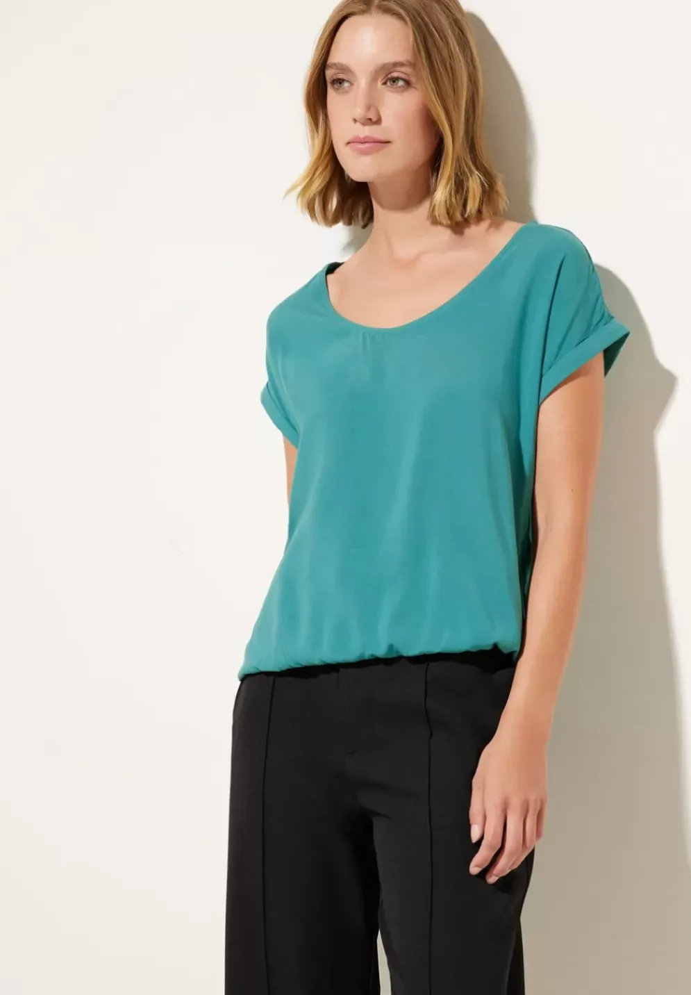 Bluse Mit Elastiksaum